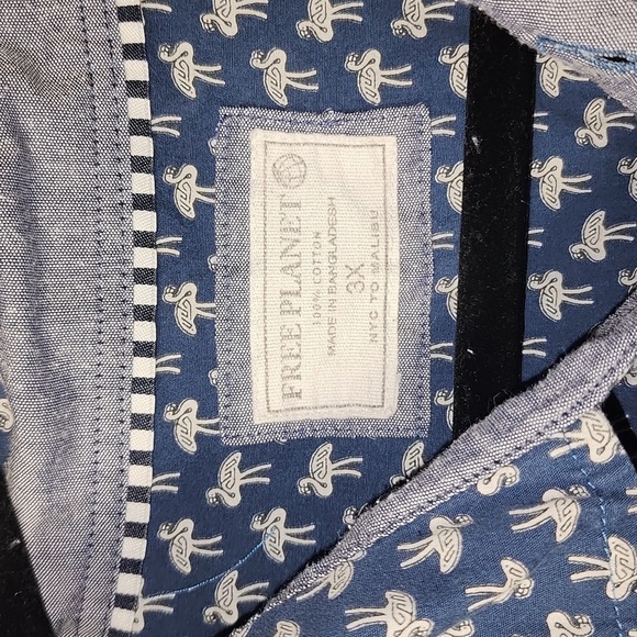 Free Planet size 3X 100% Cotton Navy Blue Flamingo Print - Picture 4 of 5